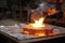 aluminum casting process with molten metal