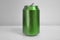Aluminum Dark Green Soda Can over White Background