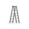 Aluminum five step folding ladder with standing platform stool isolated on white background. vector illustration