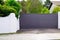 Aluminum grey metal gate house portal of suburb home