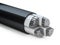 Aluminum industrial four-core cable in black insulation. The concept of power supply of the enterprise