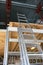 Aluminum ladder indoors