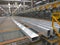 Aluminum lines on a conveyor belt