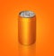 Aluminum orange soda can on orange background For design