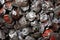aluminum recycling: crushed cans ready for processing