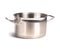 Aluminum saucepan on white background