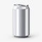 Aluminum soda can mockup. Metal can, front view