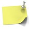 Aluminum tack with yellow post it note