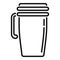 Aluminum thermo cup icon outline vector. Coffee mug