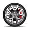 Aluminum wheel car tire disk break style racing on white background vector