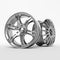 Aluminum wheel image. White picture figured alloy rim for car. Best used for Motor Show promotion.