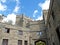 ALUPKA, CRIMEA. A fragment of gate of Vorontsov Palace against the background of the sky