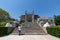 Alupka, Crimea - July 10. 2019. The south facade terraces of Vorontsov Palace , now a museum