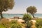 Alyki beach seascape at Paros island in Greece.