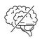 Alzheimer disease and healthy brain, decrease in mental human ability line style icon