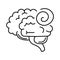 Alzheimer disease, incoordination function brain, decrease in mental human ability line style icon