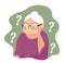 Alzheimer old woman, neurology health care, Parkinson or dementia metaphor are shown. Senses diseases for medical website. I
