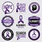 Alzheimer\'s Disease Awareness Badges Illustration