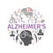 Alzheimer`s disease and dementia. Symptoms, Treatment. Line icons set. Vector banner.