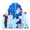 Alzheimer`s disease patients concept. Lapse of memory. Medical care is provided to people with brain diseases and memory