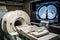 Alzheimer\\\'s disease research lab, tablet with MRI photo of the Alzheimer\\\'s diseased brain, generative AI