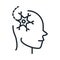 Alzheimers disease neurological brain cell neuron line style icon