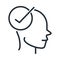 Alzheimers disease neurological brain check mark line style icon