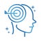 Alzheimers disease neurological brain concentration gradient line icon