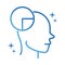 Alzheimers disease neurological brain reasoning gradient line icon