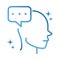 Alzheimers disease neurological brain talk bubble gradient line icon