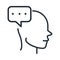 Alzheimers disease neurological brain talk bubble line style icon