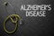 Alzheimers Disease - Text on Chalkboard. 3D Illustration.