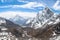 Ama Dablam, Cholatse and Taboche mountains in Himalayas