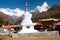 Ama Dablam Lhotse and top of Everest from Tengboche