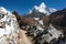 Ama Dablam and mani walls - way to Everest base camp