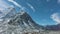 Ama Dablam Mountain and Man with Hiking Poles. Himalaya, Nepal. Aerial View