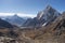 Ama Dablam mountain peak and Arakam mountain peak from Chola pas