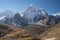 Ama Dablam mountain peak from Kongma la pass