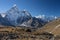 Ama Dablam mountain peak in a morning, Kongma la pass, Everest r