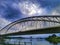 Amaizing panoramic view of beautiful modern design bridge known as Jambatan Seri Wawasan Putrajaya