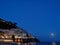 Amalfi cityview at night in Italie. Moon light