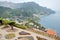 Amalfi coast panoramic view from Villa Rufolo in Ravello