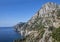 The Amalfi Coast, rugged coastline with sheer cliffs southern Italy