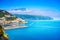 Amalfi town and coast, panoramic view. Italy