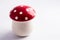 Amanita muscaria mushroom made of ceramic: funny container for s