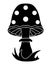 Amanita mushroom - vector black silhouette for logo or pictogram. Amanita - poisonous mushroom - silhouette for the sign, corporat