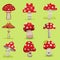 Amanita poisonous mushroom, isolated vector