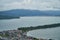 Amanohashidate top view with blue sky