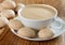 Amaretti cookies with a cappuccino