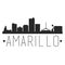 Amarillo Texas. City Skyline. Silhouette City. Design Vector. Famous Monuments.